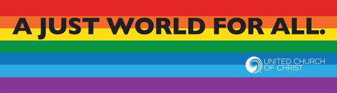 A Just World for All - Rainbow Bumper Sticker (5-Pack)