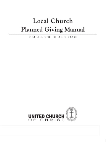 Download PDF - United Church of Christ Local Church Planned Giving Manual 4th Edition