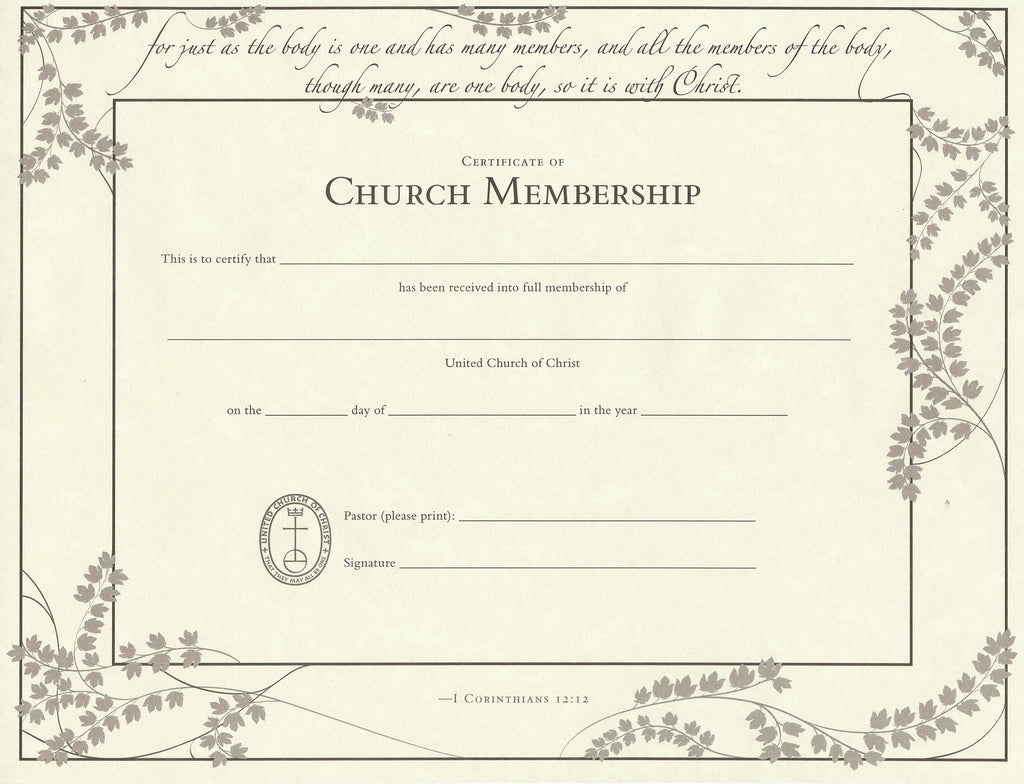 United Church Of Christ Church Membership Certificate Single Sheet united-church-of-christ-church-membership-certificate-single-sheet